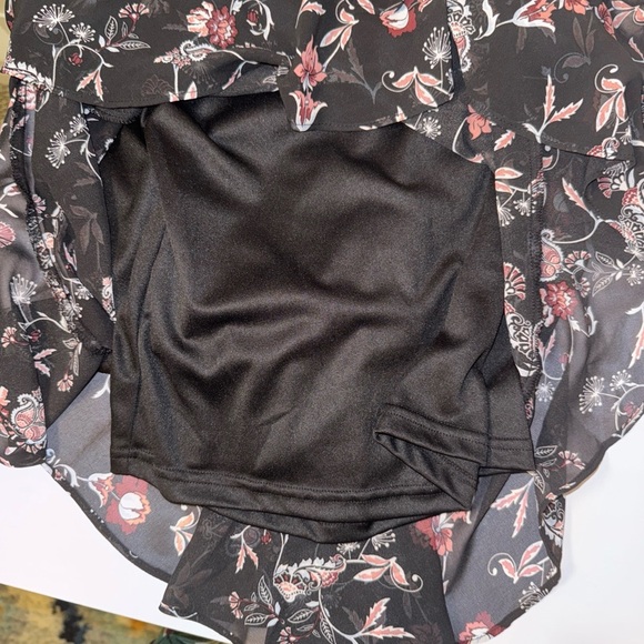 Floral Short Black Sleeveless Ruffle Dress Summer Feminine Large Party - Picture 13 of 13